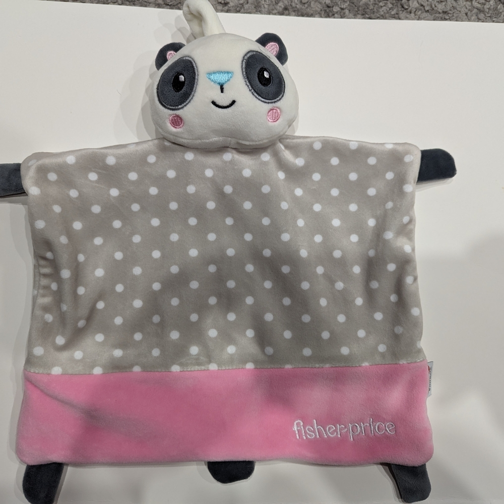 Fisher Price Panda Plush Lovey Security Blanket.